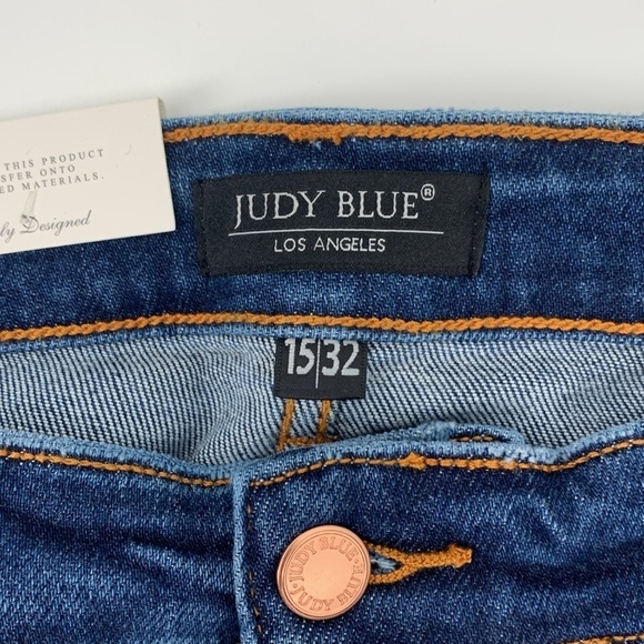 NWT Judy Blue High Waist Hidden Button Dad Jean Women’s Size 15/32 - Picture 6 of 8